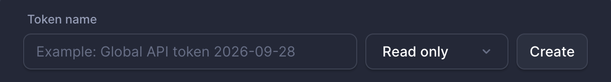 Creating a read-only Global API token in the Better Stack API tokens settings